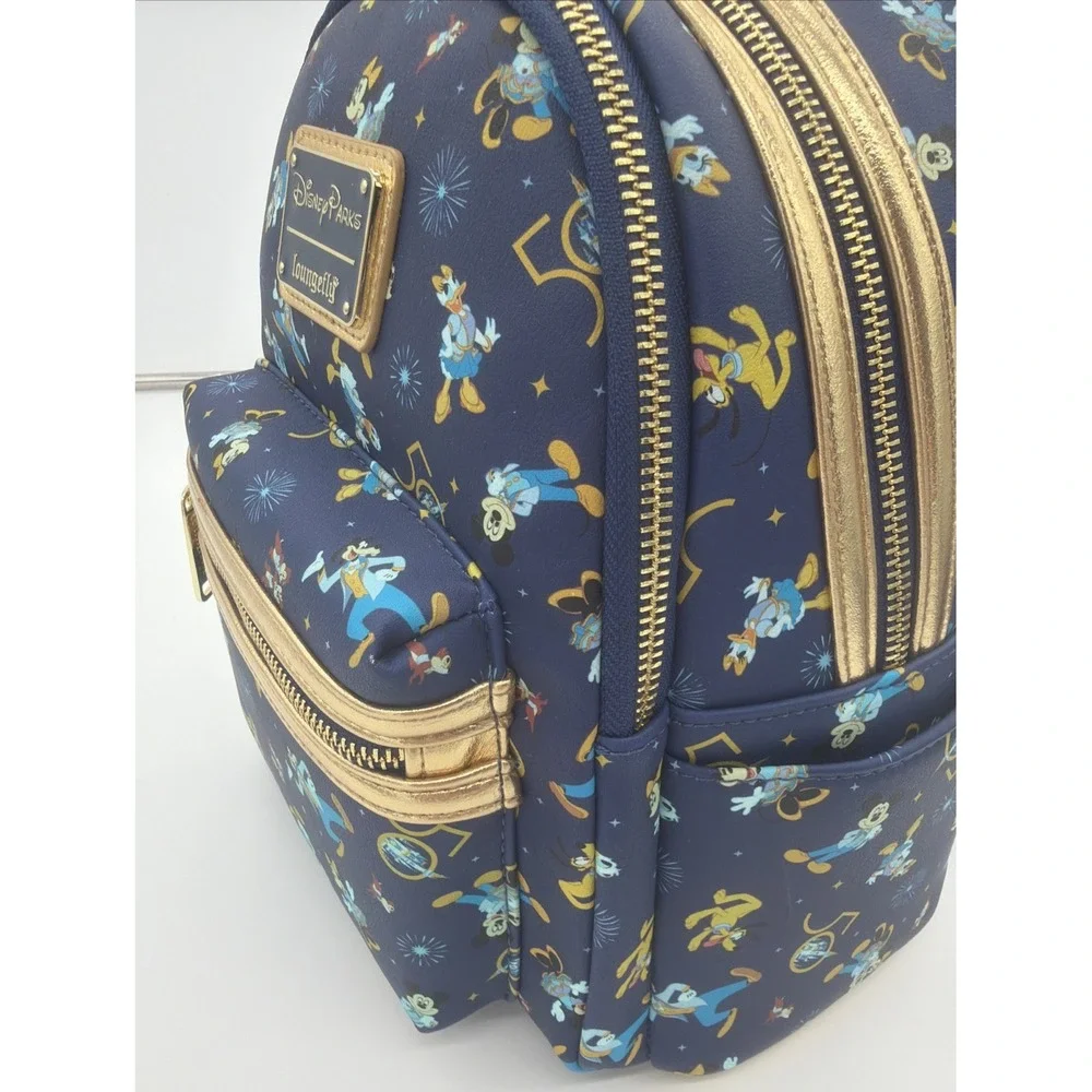 Disney Parks Walt Disney World 50th Anniversary Blue Loungefly Mini Backpack NWT - Picture 3 of 12